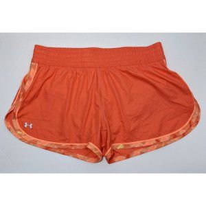 Under Armour Shorts Heat Gear Semi Fitted Lined Orange Running Active L